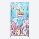 Lofaris Dive In A 5 Mermaid Birthday Glitter Rectangle Backdrop